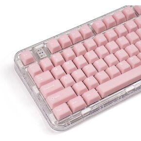162 Keys Pink Translucent Keycaps Set PBT Double Shot Keycaps Cherry Profile Fit for 61/64/87/104/108 Cherry Mx Switches Mechanical Keyboards Alice Keyboard