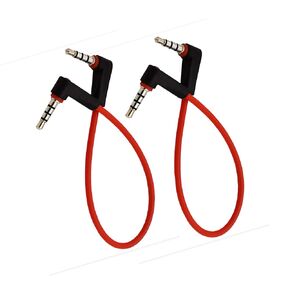 3.5mm Audio Cable Short 2Pack 8inch TRRS 4-Pole 3.5mm Male Right Angle to 3.5mm Male Right Angle Audio Cable