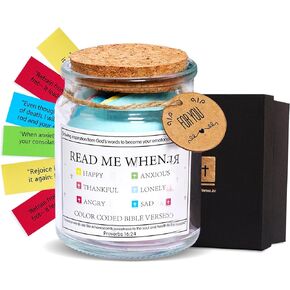 The Hope Jar Bible Verses,Bible Verses in a Jar,Read Me When Bible Verses Jar for Emotions and Feelings,Mothers Day Gifts for Mom,Daily Motivational Scripture Prayer Hope Jar,Christian Gifts for Women
