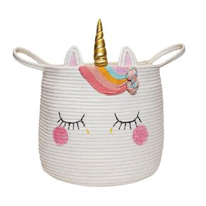 Hugaboom Large Dog Woven Basket with handles, Cute Laundry Basket, Toy Storage Basket, Baby Gift Basket, Animal Basket for Nursery, Clothes, Towels, Dog/Cat Toys