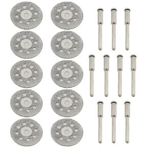 10PCS Diamond Cutting Wheels Cutting Discs Coated Rotary Tool with 22mm Arbor Suitable for Most Rotary and Pneumatic Tool