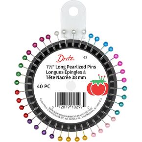 Dritz 63 Pearlized Pins, Long, 1-1/2-Inch (40-Count)