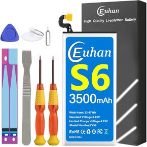 Galaxy S6 Battery, [Upgraded] Euhan 3500mAh Li-Polymer EB-BG920ABE Internal Replacement Battery for Samsung Galaxy S6 G920A G920P G920T G920V with Repair Tools Kit [24 Month Service]