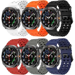 Sport Silicone Bands Compatible for Samsung Galaxy Watch Ultra 47mm (2024), Breathable Wristband Waterproof Replacement Soft Silicone Strap for Women Men