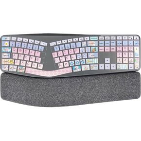 Cute Silicone Keyboard Cover for Logitech Ergo K860 Wireless Ergonomic Keyboard, US Layou, Sun and Moon