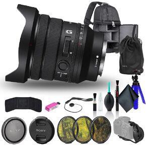 Sony FE PZ 16-35mm f/4 G Lens SELP1635G, 64GB Memory Card, Filter Kit, Backpack, Card Reader, Flex Tripod, Memory Card Wallet, Cap Keeper, Cleaning Kit, Hand Strap