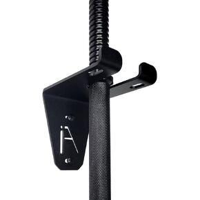 IRON AMERICAN Alpha Barbell Gym Wall Mount Storage 200+ Pound Capacity - Multi-Use Barbell Wall Holder, Barbell Hanger 4.25 x 6.75 x 7.25 Inches - Holds Any Standard Olympic Barbell - Hardware Included