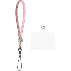 uxcell 1 Pcs Universal Phone Lanyard, Detachable Wrist Strap Glitters with Phone Patches Luxury String Bling Phone Strap for DIY, Earbuds, Keychain, Coin Purse, Wallet, Blue