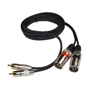 HQRP Dual XLR Male to Dual RCA Male Phono Plug Twin Lead/Audio Signal Patch Cable Cord