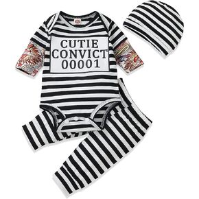 Aalizzwell Baby Halloween Outfit, Infant Halloween Themed Bodysuit Pants Clothes Set