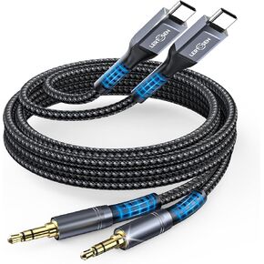 كابل مقبس صوت Aux من LERTOSEN USB C إلى 3.5 مم (عبوة من قطعتين)، محول من النوع C إلى سماعة رأس 3.5 مم سلك كابل دونجل ستيريو للسيارة متوافق مع iPhone 15 Pro Max/15 Pro/15 Plus/15، Samsung S23 S22 S21 Ultra، iPad