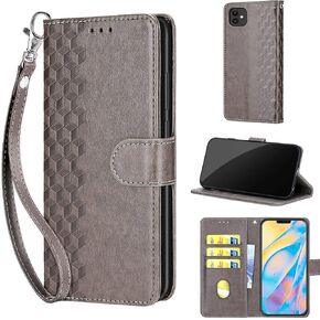 Designed for iPhone 12 Pro/iPhone 12 Case Wallet,Women Flip Folio Cover with Embossed PU Leather Stand Credit Card Holders Slots Wrist Strap Phone Case for iPhone 12/12 Pro 6.1'' (Blue Butterfly)
