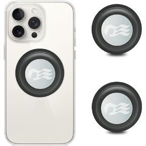Princess Medallion Phone Accessories [2 Pack] Holder for Ocean Medallion (iPhone, Android, & All Devices) (Black-Black)