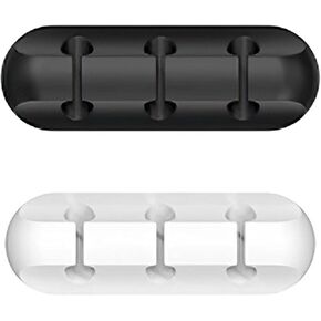 Cable Clips Cord Organizer Charger Cable Management Self Adhesive Cord Holders USB Cable Wire Organizer for Desk Car Home and Office 3 Slots 2 Pack