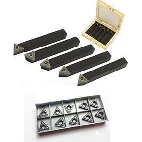 OMEX INDEXABLE LATHE TURNING TOOL HOLDER SET 12MM (1/2") - 5 PIECES - 10 INSERTS TCMT