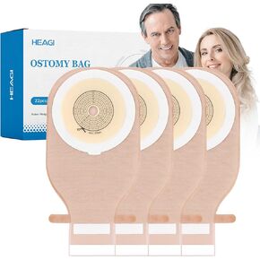 22PCS Colostomy Bags, One Piece Ostomy Bag 15mm-60mm Cut to Fit Drainable Pouch with Closure for Ileostomy Stoma Care, Ostomy Supplies, Cut to Fit (Hook and Loop Closure)