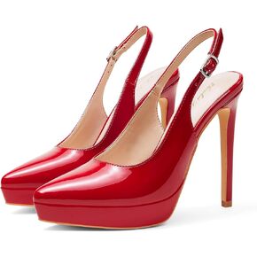 Elisabet Tang Platform Pumps 5 Inch Pointed Closed Toe Stiletto Slingback High Heel for Women Evening Prom Party Wedding Homecoming Dress Shoes Sexy
