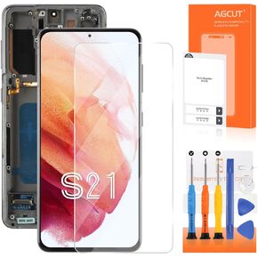 OLED for Samsung Galaxy S21 4G/5G Screen Replacement for Samsung S21 5G LCD Display SM-G991 SM-G991U SM-G991W LCD Digitizer Touch Assembly with Frame(with Fingerprint Function)