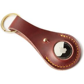 Leather Keychain Holder | BIG | Compatible with Apple AirTag | Case/Cover | Handcrafted In The USA (Dark Brown)