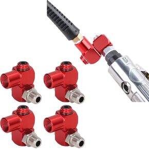 Air Hose Connector 1/4in NPT Thread 4Pcs Universal Air Tool Swivel Set 360 Degree Rotation Connector, Industrial Air Fittings Pneumatic Tool Adapter Hardened Steel Joint Coupler