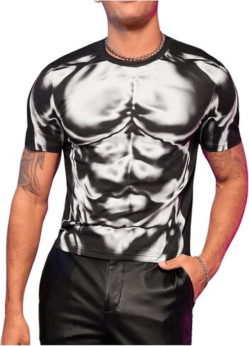 SHENHE Men's Body Heat Map Graphic Short Sleeve Crew Neck Streetwear Tee Top in Saudi Arabia