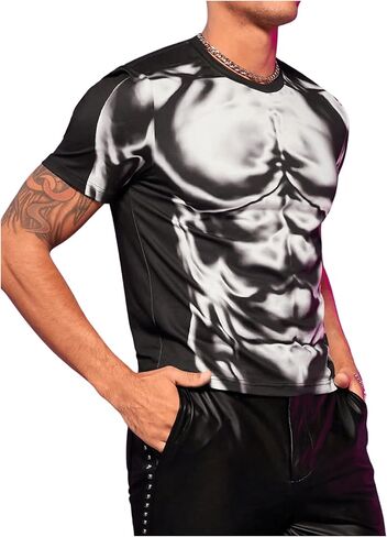 SHENHE Men's Body Heat Map Graphic Short Sleeve Crew Neck Streetwear Tee Top in Saudi Arabia