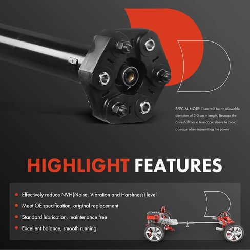 A-Premium Rear Complete Drive Shaft Prop Shaft Driveshaft Assembly Compatible with Dodge Challenger 2015 2016 2017 2018 2019, RWD, Automatic Transmission, Replace# 52123980AD, 68272626AD in Saudi Arabia