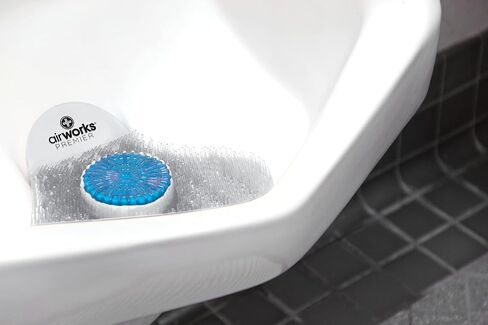 AirWorks AWSP235 Premier Urinal Screen with Block, Midnight Sky, Black, 5" Height x 4" Length (Pack of 12) in Saudi Arabia