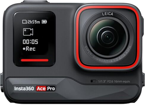 كاميرا Insta360 Ace Pro مقاومة للماء، تعمل بالذكاء الاصطناعي، 8K24، مستشعر 1/1.3 بوصة بدقة 48 ميجابكسل، فيديو HDR نشط، تثبيت، شاشة قابلة للطي 2.4 بوصة (CINSAAJA_ACEPRO01) + بطاقة Extreme Pro سعة 64 جيجابايت + المزيد in Saudi Arabia