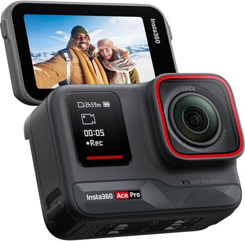 كاميرا Insta360 Ace Pro مقاومة للماء، تعمل بالذكاء الاصطناعي، 8K24، مستشعر 1/1.3 بوصة بدقة 48 ميجابكسل، فيديو HDR نشط، تثبيت، شاشة قابلة للطي 2.4 بوصة (CINSAAJA_ACEPRO01) + بطاقة Extreme Pro سعة 64 جيجابايت + المزيد in Saudi Arabia