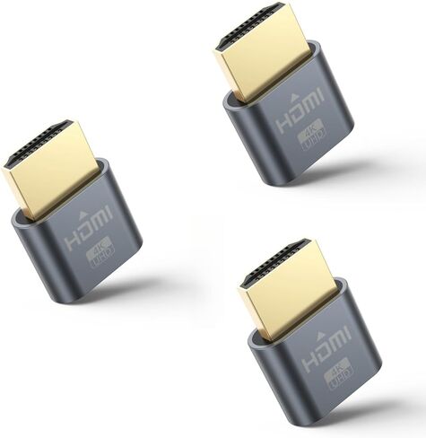 HDMI Dummy Plug 4K، 3 حزم محاكي عرض الشاشة الافتراضية، محول HDMI بدون رأس يدعم ما يصل إلى 3840x2160@60 هرتز، 1920x1080P متوافق مع أنظمة التشغيل Windows وMac OS وLinux in Kuwait