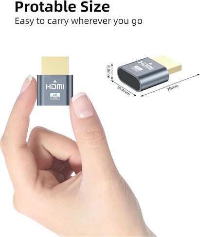 HDMI Dummy Plug 4K، 3 حزم محاكي عرض الشاشة الافتراضية، محول HDMI بدون رأس يدعم ما يصل إلى 3840x2160@60 هرتز، 1920x1080P متوافق مع أنظمة التشغيل Windows وMac OS وLinux in Kuwait