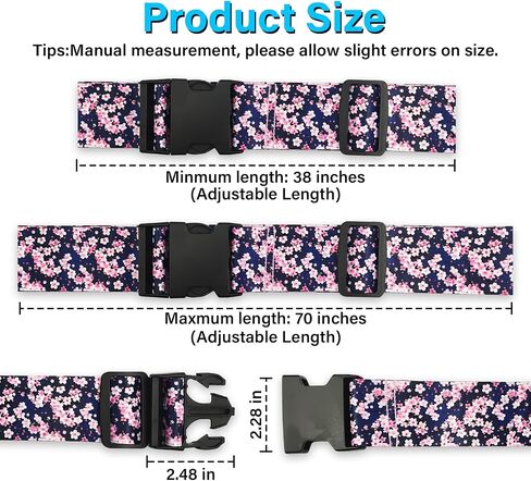 Cherry Blossoms Luggage Straps for Suitcases TSA Approved, Luggage Identifiers for Suitcase, Adjustable Suitcase Strap for Baggage Security with Cute Patten, Travel Necessary Accessories (2Pack) in Saudi Arabia