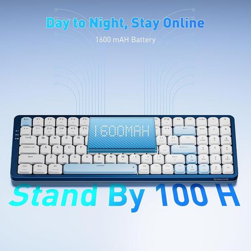 Mechanical Keyboard Wireless, 3-Modes Bluetooth Mechanical Keyboard, Software Support, 96 Keys with Numpad Arrow Keys, for Windows Mac Android Linux, Keyboard Low Profile Red Switch, K684 in Saudi Arabia