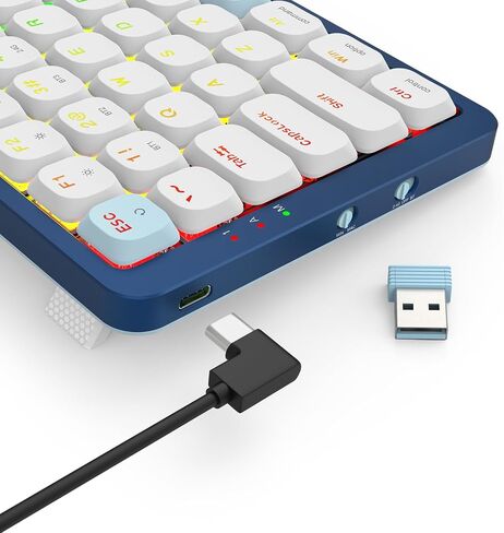 Mechanical Keyboard Wireless, 3-Modes Bluetooth Mechanical Keyboard, Software Support, 96 Keys with Numpad Arrow Keys, for Windows Mac Android Linux, Keyboard Low Profile Red Switch, K684 in Saudi Arabia