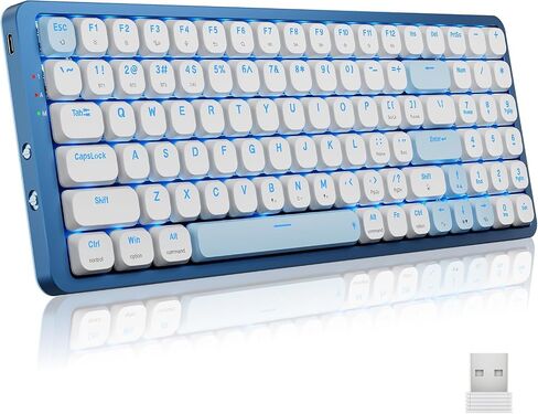 Mechanical Keyboard Wireless, 3-Modes Bluetooth Mechanical Keyboard, Software Support, 96 Keys with Numpad Arrow Keys, for Windows Mac Android Linux, Keyboard Low Profile Red Switch, K684 in Saudi Arabia