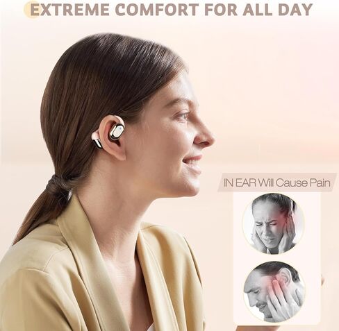 سماعات أذن مفتوحة من ZIHNIC S05، راحة طوال اليوم، بطارية 28 ساعة مع ارتداء طويل، مقاومة للماء IPX5، متوافقة مع أجهزة بلوتوث مختلفة - وردي in Kuwait