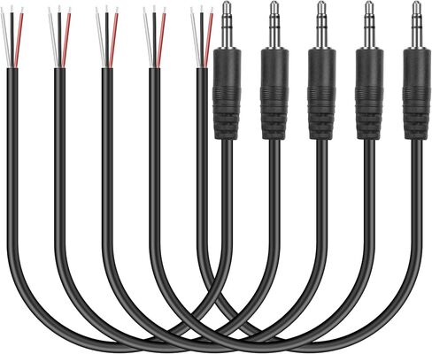MEIRIYFA 3.5mm Male Plug to Bare Wire Stereo Audio Cable, 1/8" 3.5mm TRRS 4 Pole Plug Pigtail Open End Audio Cable for Headphone Headset Speaker Replacement Cable Repair (5Pack, 1M) (TRRS Male) in Saudi Arabia