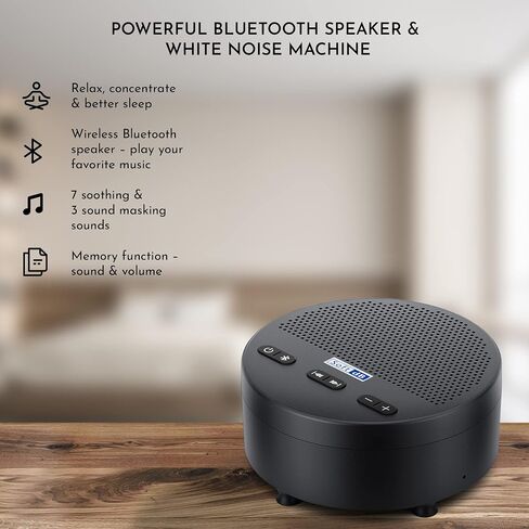 DEEP White Noise Machine & Wireless Bluetooth Speaker Portable White Noise Machine Non-Looping Sound Long-Lasting Battery for Sleep and Meditation Sound Machine for Babies Kids Adults (White) in Saudi Arabia