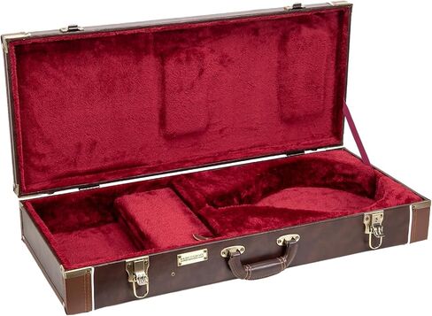 علبة خشبية مستطيلة الشكل من Crossrock تناسب طراز F-Style Mandolin-Vintage Brown (CRW620MFBR-R) in Saudi Arabia