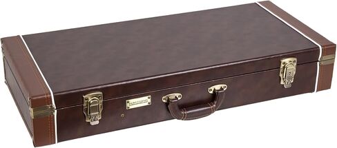 علبة خشبية مستطيلة الشكل من Crossrock تناسب طراز F-Style Mandolin-Vintage Brown (CRW620MFBR-R) in Saudi Arabia