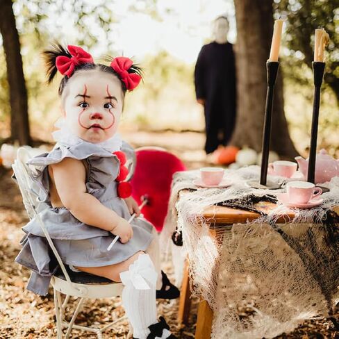 Muasaluxi الوليد طفلة هالوين الزي يطير كم الدانتيل رومبير الكريات كشكش ارتداءها عارية الذراعين تانك القمم بذلة in Kuwait