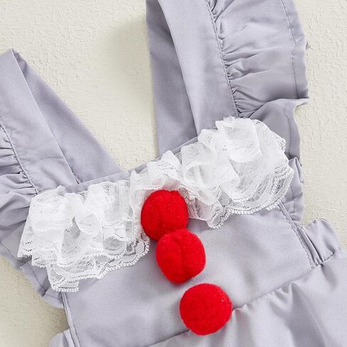 Muasaluxi الوليد طفلة هالوين الزي يطير كم الدانتيل رومبير الكريات كشكش ارتداءها عارية الذراعين تانك القمم بذلة in Kuwait