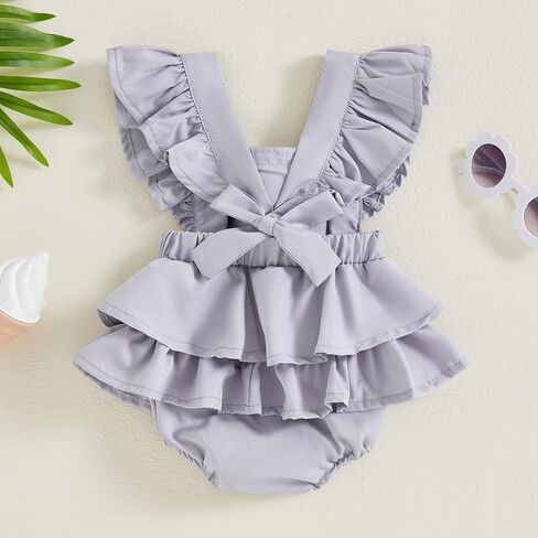 Muasaluxi الوليد طفلة هالوين الزي يطير كم الدانتيل رومبير الكريات كشكش ارتداءها عارية الذراعين تانك القمم بذلة in Kuwait