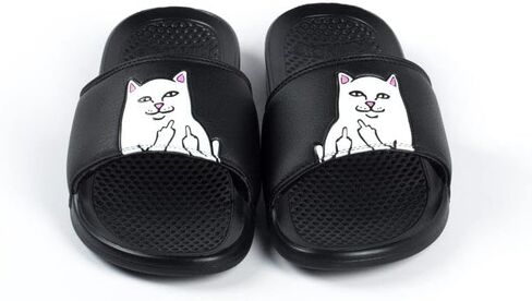 شرائح RIPNDIP Lord Nermal، شباشب للصيف، أحذية سهلة الارتداء، صنادل مضحكة للقطط للرجال (أسود، رجالي 8 | نسائي 9.5) in Saudi Arabia