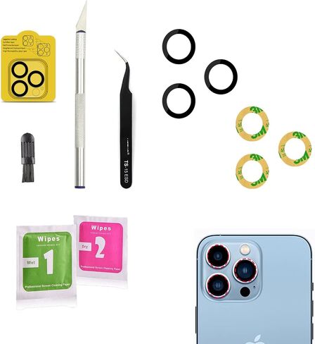 wahci Back Camera Glass Replacement Compatible with iPhone 12 Pro, with Lens Protector, Reparing Tool, No Glue Required, Strong bonding, Easy and Fast Installation in Saudi Arabia