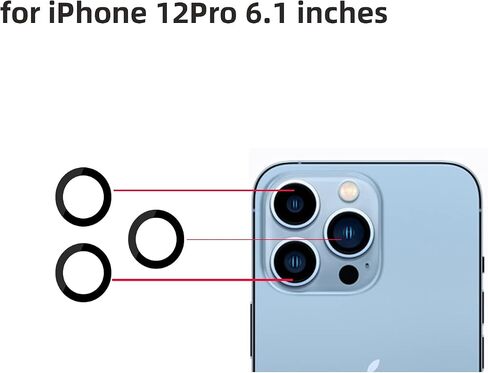 wahci Back Camera Glass Replacement Compatible with iPhone 12 Pro, with Lens Protector, Reparing Tool, No Glue Required, Strong bonding, Easy and Fast Installation in Saudi Arabia
