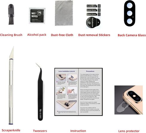 wahci Back Camera Glass Replacement Compatible with iPhone 12 Pro, with Lens Protector, Reparing Tool, No Glue Required, Strong bonding, Easy and Fast Installation in Saudi Arabia