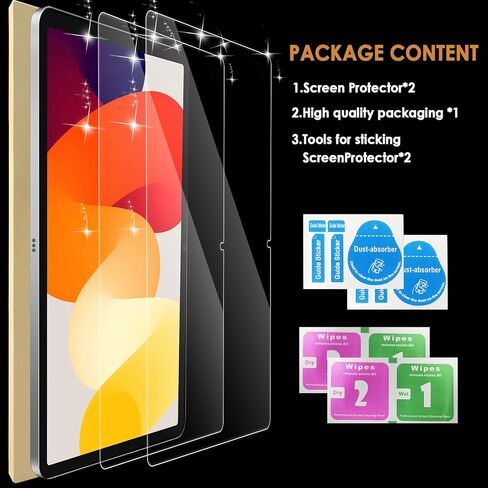 واقي شاشة مكون من قطعتين متوافق مع Xiaomi Redmi Pad SE 11.0 بوصة، [وضوح عالي الدقة] [9 صلابة] استبدال الزجاج المقسى لـ Xiaomi Redmi Pad SE 11.0 بوصة in Kuwait