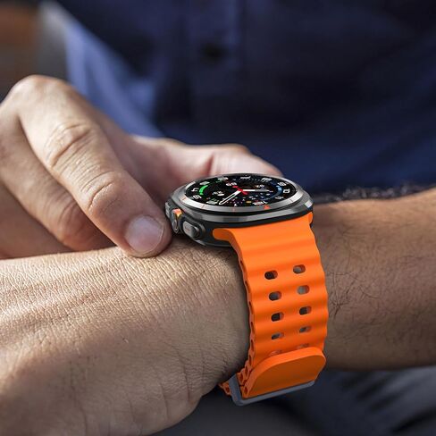 أحزمة سيليكون رياضية متوافقة مع ساعة Samsung Galaxy Watch Ultra 47 مم (2024)، سوار معصم مسامي مقاوم للماء وحزام سيليكون ناعم بديل للنساء والرجال in Kuwait